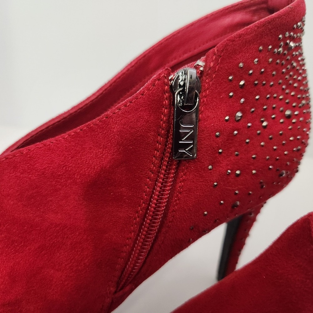 Jones New York Montrose Studded Red Maroon Booties Sz 9.5, 4in Heels EUC - Picture 10 of 16